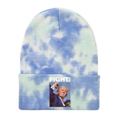 Fight! Trump Shot Trump Rally Gift Tie Dye 12in Knit Beanie