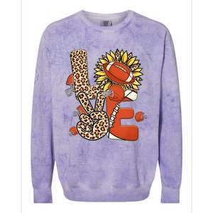 Football T Shirts, Love Football Leopard Sunflower Sports Ball Valentine Plus Colorblast Crewneck Sweatshirt