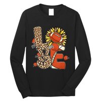 Football T Shirts, Love Football Leopard Sunflower Sports Ball Valentine Plus Long Sleeve Shirt