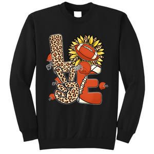 Football T Shirts, Love Football Leopard Sunflower Sports Ball Valentine Plus Sweatshirt