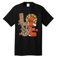 Football T Shirts, Love Football Leopard Sunflower Sports Ball Valentine Plus Tall T-Shirt