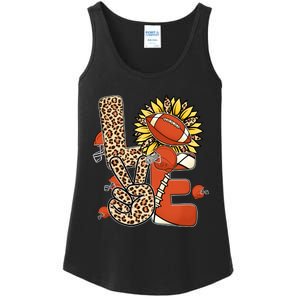 Football T Shirts, Love Football Leopard Sunflower Sports Ball Valentine Plus Ladies Essential Tank