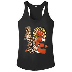 Football T Shirts, Love Football Leopard Sunflower Sports Ball Valentine Plus Ladies PosiCharge Competitor Racerback Tank