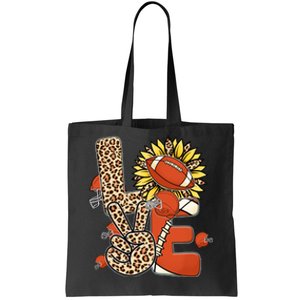 Football T Shirts, Love Football Leopard Sunflower Sports Ball Valentine Plus Tote Bag