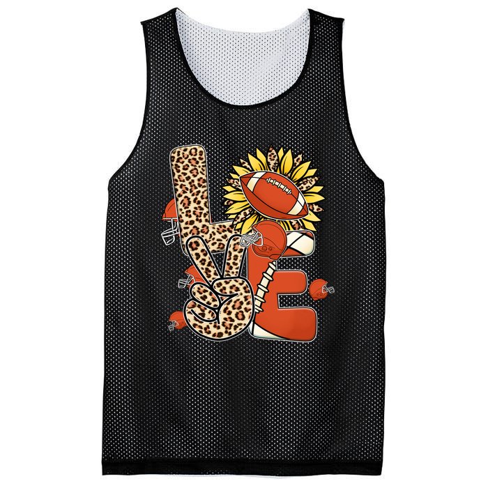 Football T Shirts, Love Football Leopard Sunflower Sports Ball Valentine Plus Mesh Reversible Basketball Jersey Tank