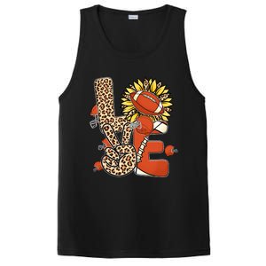 Football T Shirts, Love Football Leopard Sunflower Sports Ball Valentine Plus PosiCharge Competitor Tank