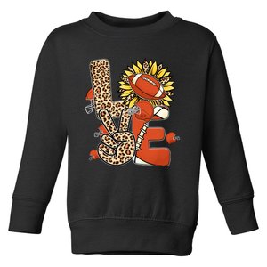 Football T Shirts, Love Football Leopard Sunflower Sports Ball Valentine Plus Toddler Sweatshirt