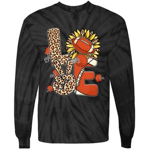 Football T Shirts, Love Football Leopard Sunflower Sports Ball Valentine Plus Tie-Dye Long Sleeve Shirt