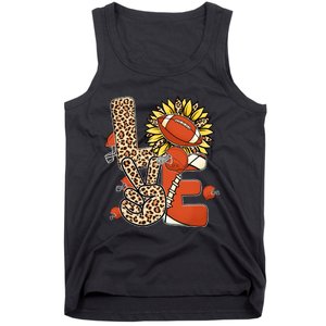 Football T Shirts, Love Football Leopard Sunflower Sports Ball Valentine Plus Tank Top