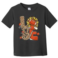 Football T Shirts, Love Football Leopard Sunflower Sports Ball Valentine Plus Toddler T-Shirt