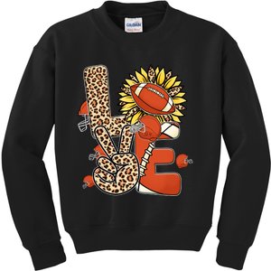 Football T Shirts, Love Football Leopard Sunflower Sports Ball Valentine Plus Kids Sweatshirt