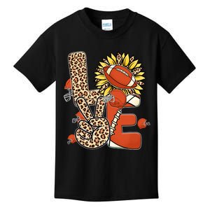 Football T Shirts, Love Football Leopard Sunflower Sports Ball Valentine Plus Kids T-Shirt