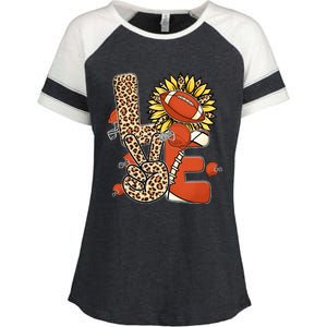 Football T Shirts, Love Football Leopard Sunflower Sports Ball Valentine Plus Enza Ladies Jersey Colorblock Tee