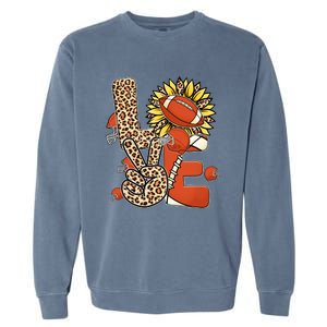 Football T Shirts, Love Football Leopard Sunflower Sports Ball Valentine Plus Garment-Dyed Sweatshirt