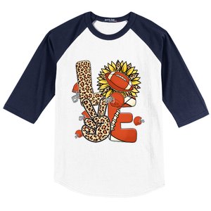 Football T Shirts, Love Football Leopard Sunflower Sports Ball Valentine Plus Baseball Sleeve Shirt