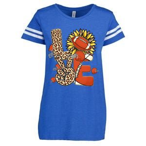 Football T Shirts, Love Football Leopard Sunflower Sports Ball Valentine Plus Enza Ladies Jersey Football T-Shirt