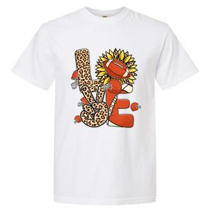 Football T Shirts, Love Football Leopard Sunflower Sports Ball Valentine Plus Garment-Dyed Heavyweight T-Shirt