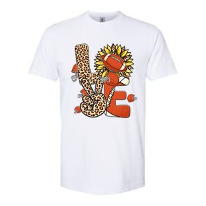 Football T Shirts, Love Football Leopard Sunflower Sports Ball Valentine Plus Softstyle CVC T-Shirt