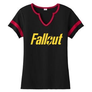 Fallout Tv Series Yellow Lightning Ladies Halftime Notch Neck Tee