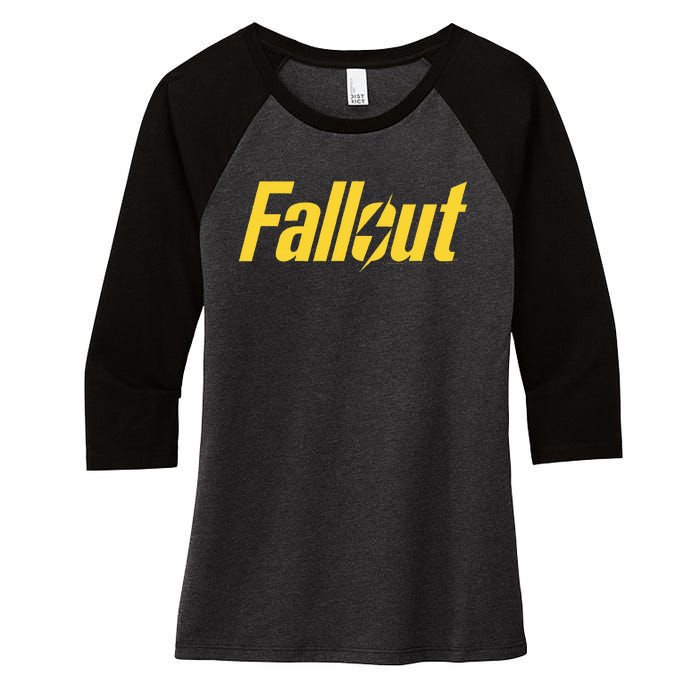 Fallout Tv Series Yellow Lightning Women's Tri-Blend 3/4-Sleeve Raglan Shirt