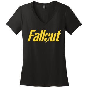 Fallout Tv Series Yellow Lightning Women's V-Neck T-Shirt