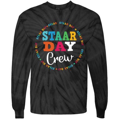 Funny Test STAAR Day Crew Mode On Teacher Testing Ideas Tie-Dye Long Sleeve Shirt