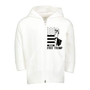 Free Trump Supporters Pro Trump 2024 Take Our Nation Back Republican Toddler Zip Fleece Hoodie