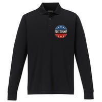 Free Trump Supporters Pro Trump 2024 Take Our Nation Back Republican Performance Long Sleeve Polo