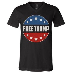 Free Trump Supporters Pro Trump 2024 Take Our Nation Back Republican V-Neck T-Shirt