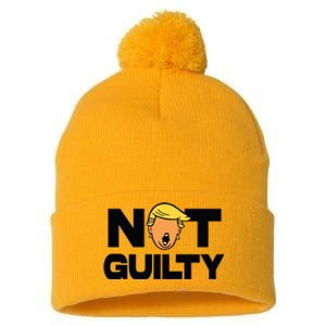 Free Trump Support Trump Trump Not Guilty Pom Pom 12in Knit Beanie