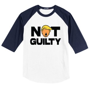 Free Trump Support Trump Trump Not Guilty Baseball Sleeve Shirt