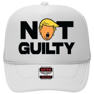 Free Trump Support Trump Trump Not Guilty High Crown Mesh Back Trucker Hat