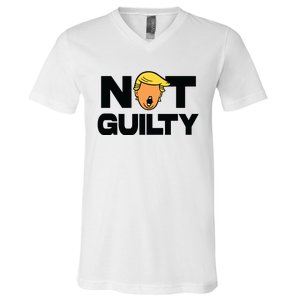 Free Trump Support Trump Trump Not Guilty V-Neck T-Shirt