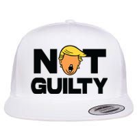 Free Trump Support Trump Trump Not Guilty Flat Bill Trucker Hat