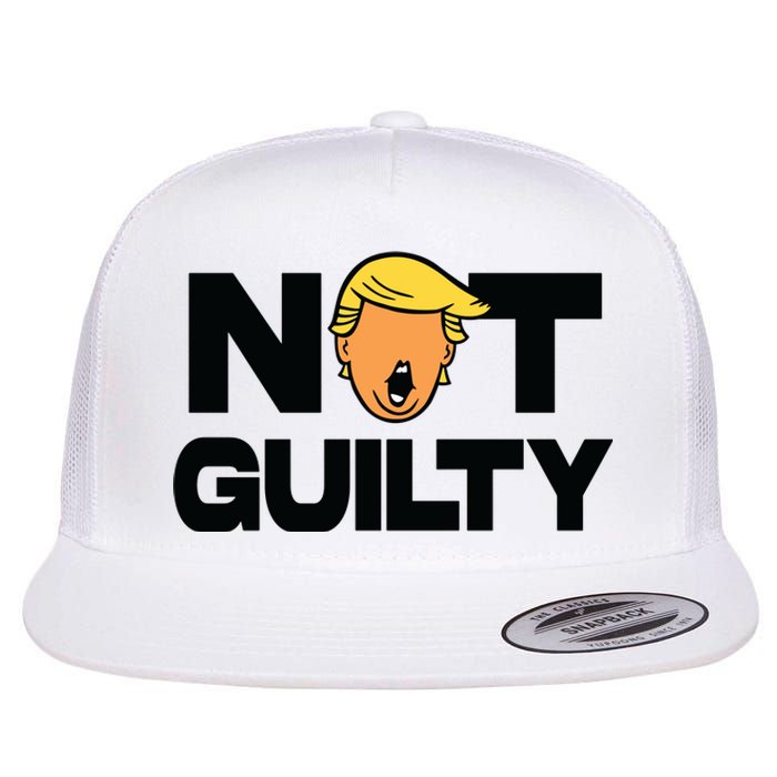 Free Trump Support Trump Trump Not Guilty Flat Bill Trucker Hat