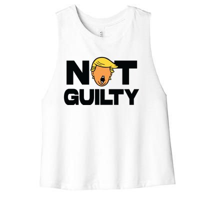 Free Trump Support Trump Trump Not Guilty Women's Racerback Cropped Tank