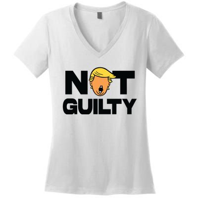 Free Trump Support Trump Trump Not Guilty Women's V-Neck T-Shirt