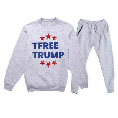 Free Trump Support Trump Trump Not Guilty Premium Crewneck Sweatsuit Set