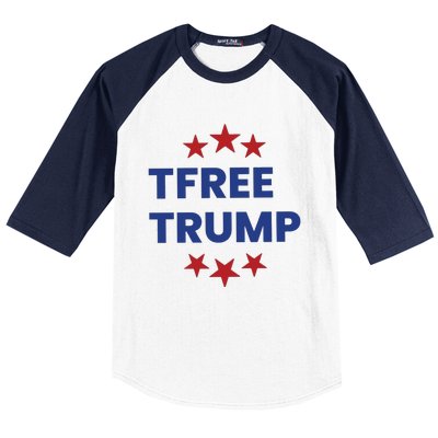 Free Trump Support Trump Trump Not Guilty Baseball Sleeve Shirt