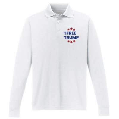 Free Trump Support Trump Trump Not Guilty Performance Long Sleeve Polo