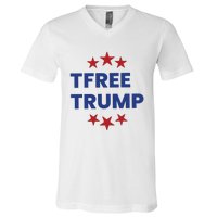 Free Trump Support Trump Trump Not Guilty V-Neck T-Shirt