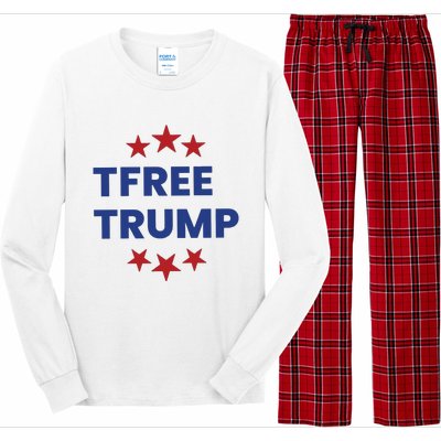 Free Trump Support Trump Trump Not Guilty Long Sleeve Pajama Set