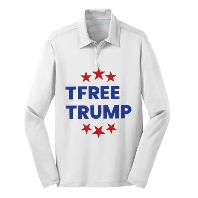 Free Trump Support Trump Trump Not Guilty Silk Touch Performance Long Sleeve Polo