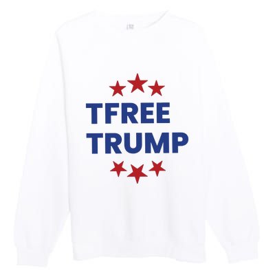 Free Trump Support Trump Trump Not Guilty Premium Crewneck Sweatshirt