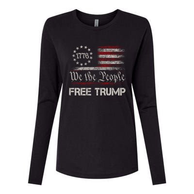 Free Trump Supporters Pro Trump 2024 Take Our Nation Back Republican Womens Cotton Relaxed Long Sleeve T-Shirt