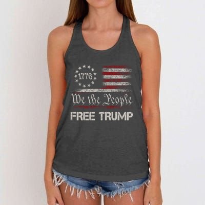 Free Trump Supporters Pro Trump 2024 Take Our Nation Back Republican Women's Knotted Racerback Tank