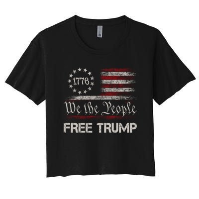 Free Trump Supporters Pro Trump 2024 Take Our Nation Back Republican Women's Crop Top Tee