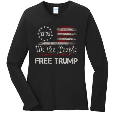 Free Trump Supporters Pro Trump 2024 Take Our Nation Back Republican Ladies Long Sleeve Shirt