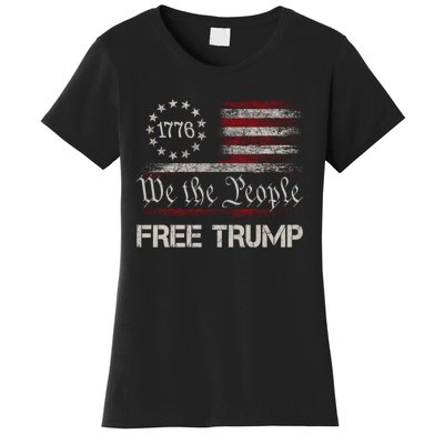 Free Trump Supporters Pro Trump 2024 Take Our Nation Back Republican Women's T-Shirt