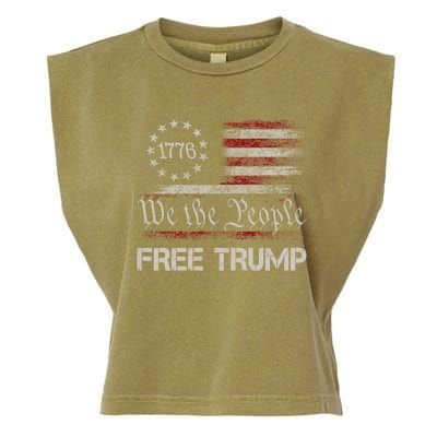 Free Trump Supporters Pro Trump 2024 Take Our Nation Back Republican Garment-Dyed Women's Muscle Tee